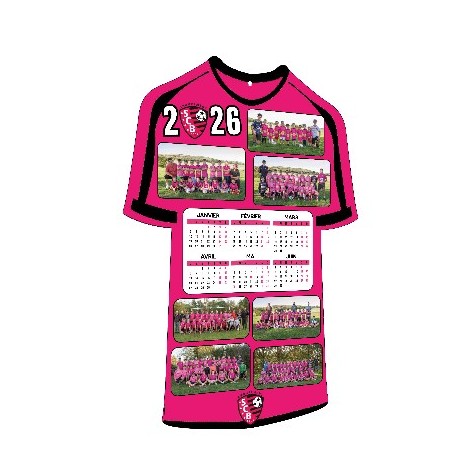 Calendrier forme maillot ● cartonné ● recto|verso