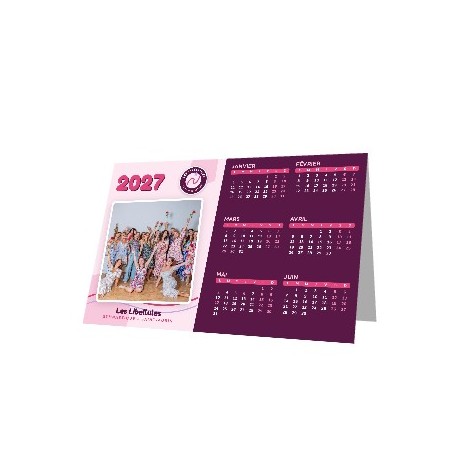 Calendrier chevalet simple A5 ● cartonné ● 2 faces